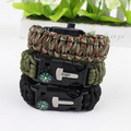 Survival bracelet with flit and compass